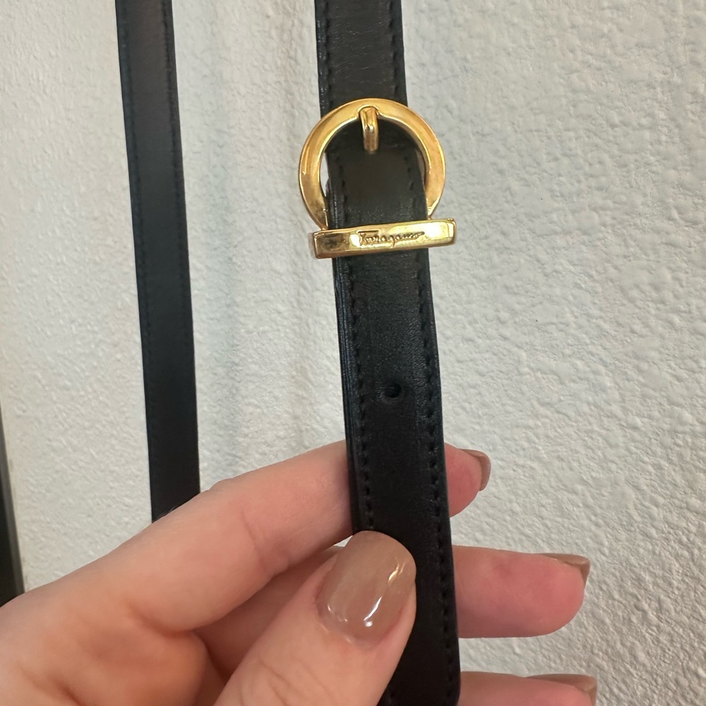 Salvatore Ferragamo Black Shoulder Bag with Gold Hardware with COA and Dust Bag - Picture 9 of 11